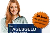 Bank of Scotland bietet 20 Euro Bonus
