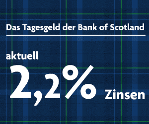 Tagesgeldkonto mit 2,20% Zinsen von der Bank of Scotland