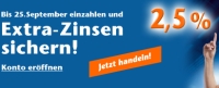 ING DiBa Tagesgeld mit 2,50 Prozent