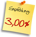 3,00% p.a. für 6 Monate und 25.000 Euro